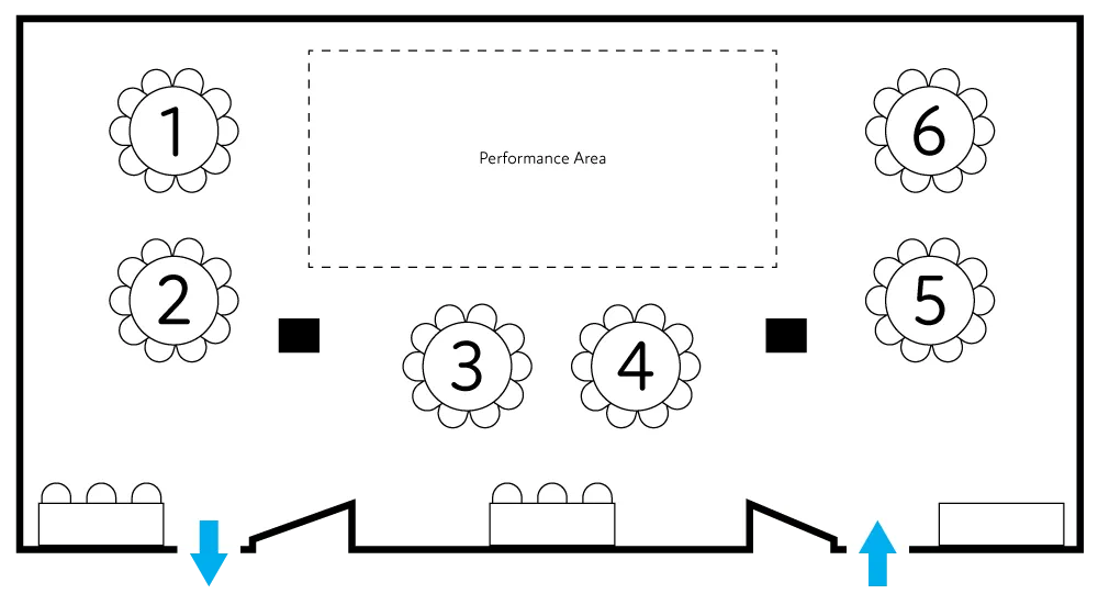 Café table display diagram